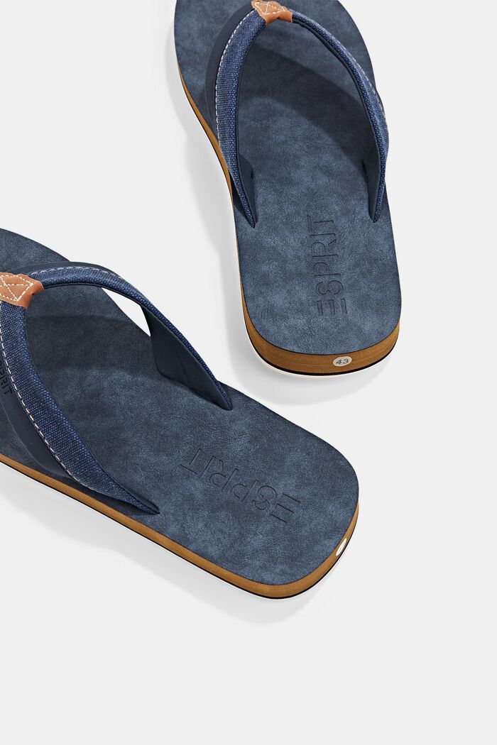 Thong sandals with material mix elements, NAVY, detail image number 3