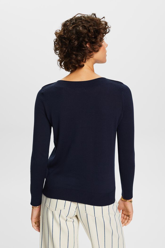 Boatneck Sweater, NAVY, detail image number 3
