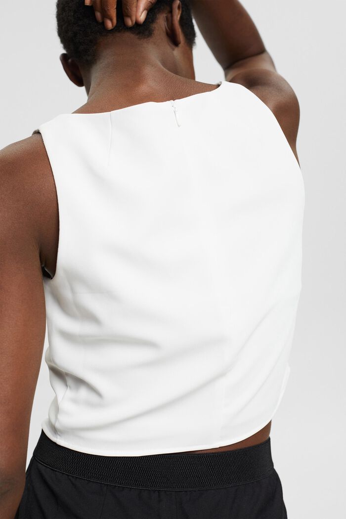 Made of recycled material: cropped top, OFF WHITE, detail image number 0
