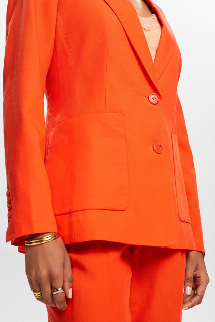 Mix and Match Single-Breasted Blazer, BRIGHT ORANGE, detail image number 3