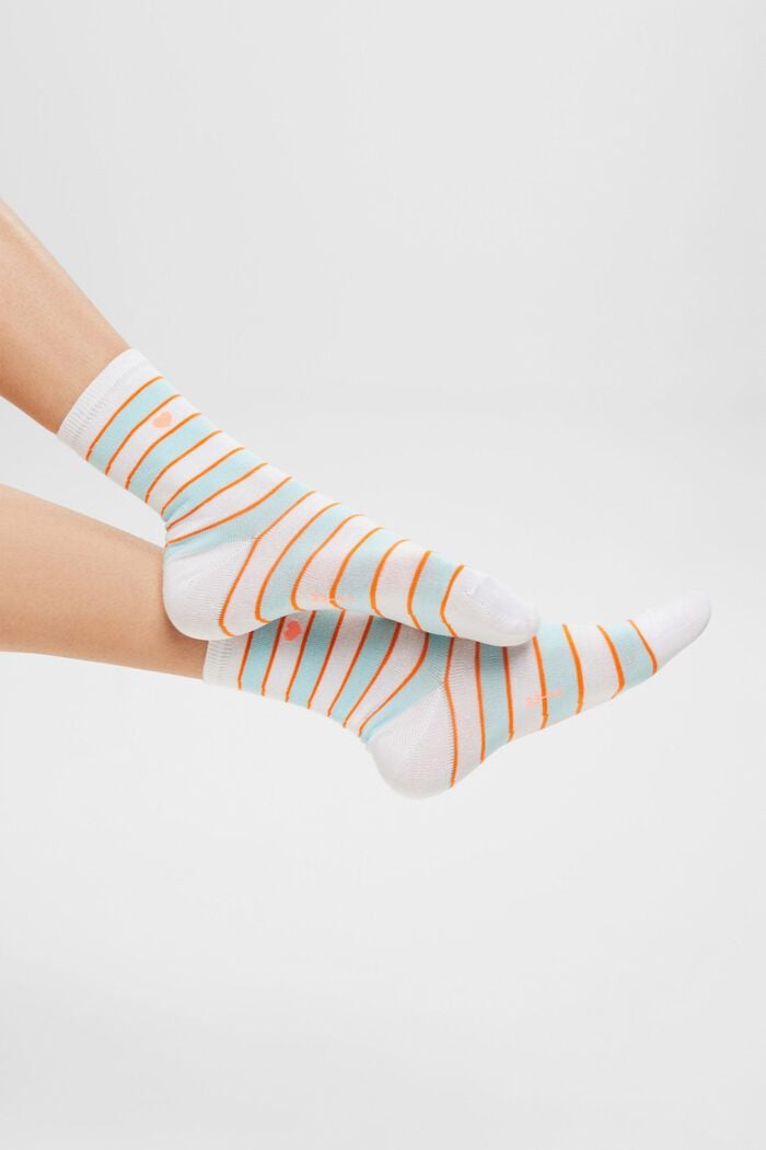 2-Pack Striped Socks, WHITE, detail image number 1