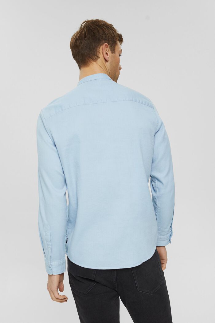 Cotton shirt with band collar, LIGHT BLUE, detail image number 3