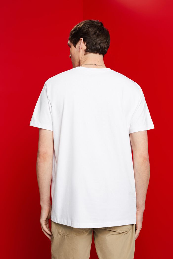 T-shirt with front print, 100% cotton, WHITE, detail image number 3