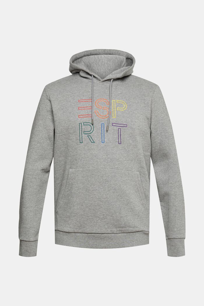 Hoodie with embroidered logo, MEDIUM GREY, detail image number 5