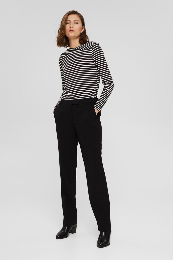 In a TENCEL™/ modal blend: Striped shirt, BLACK, detail image number 1