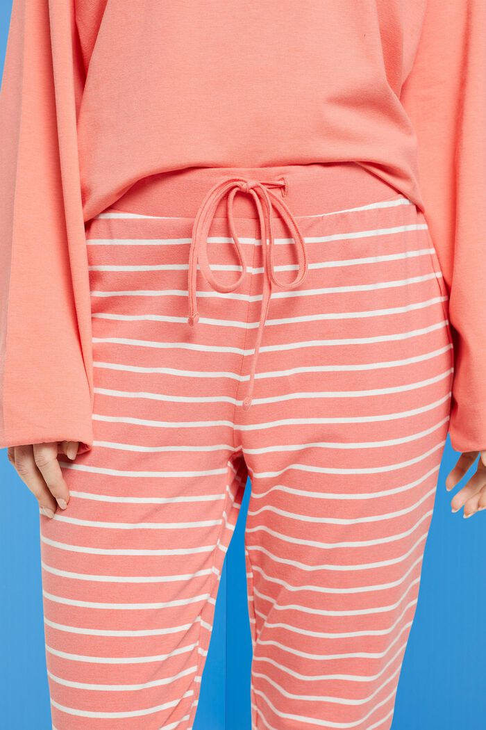 Striped jersey trousers, CORAL, detail image number 2