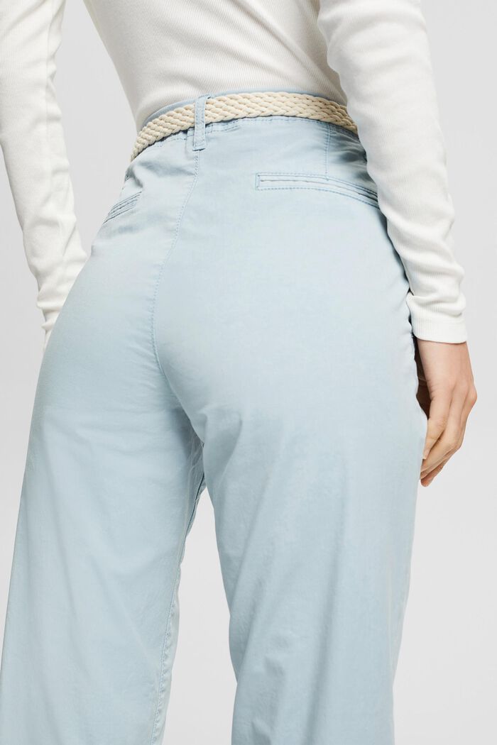 Chinos with braided belt, GREY BLUE, detail image number 3