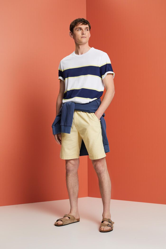 Pull-on twill shorts, 100% cotton, DUSTY YELLOW, detail image number 1