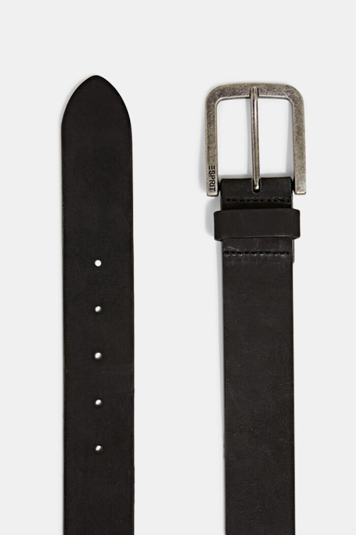 Nubuck leather belt, BLACK, detail image number 1
