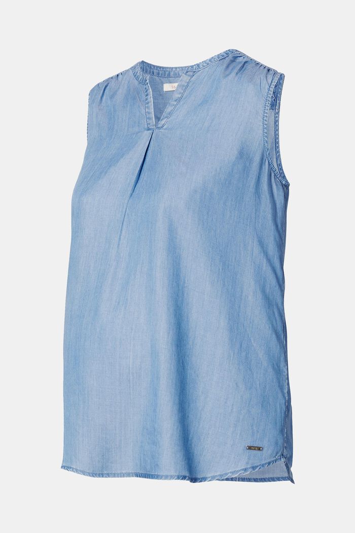 Made of TENCEL™: airy top in a denim look