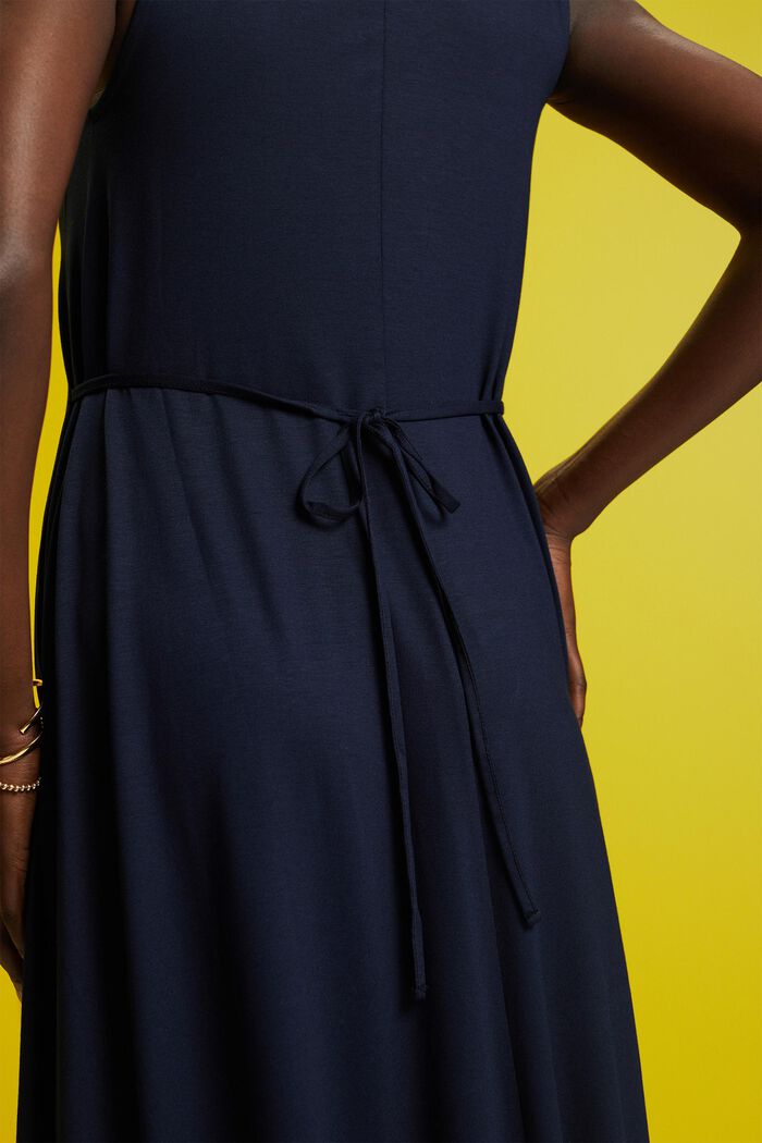 Jersey midi dress with fixed waist bands, NAVY, detail image number 2