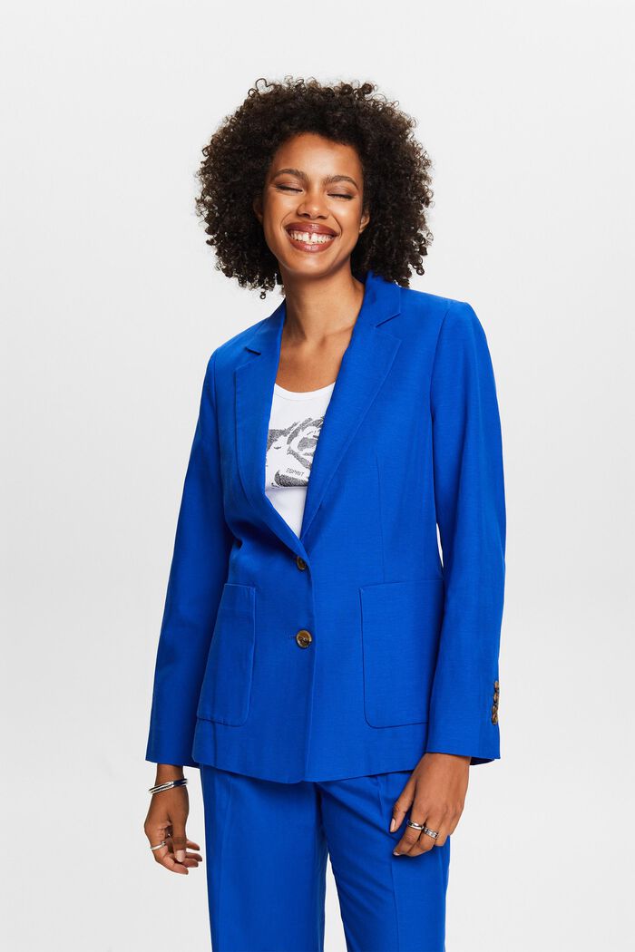 Mix and Match Single-Breasted Blazer, BRIGHT BLUE, detail image number 0