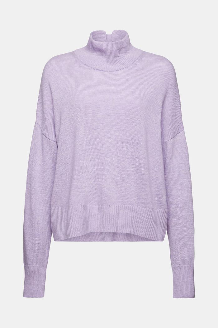Wool-Blend Mockneck Sweater, LAVENDER, detail image number 6