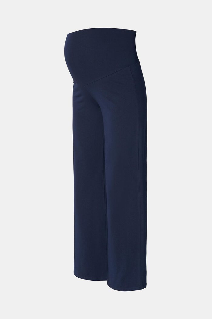Over-the-bump jersey trousers, organic cotton, NIGHT BLUE, detail image number 4