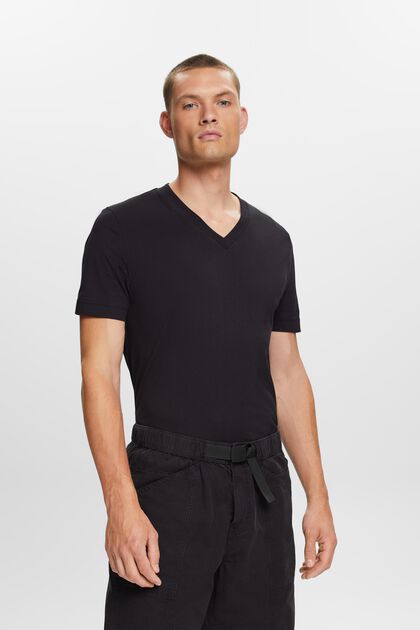 Jersey V-neck t-shirt, 100% cotton