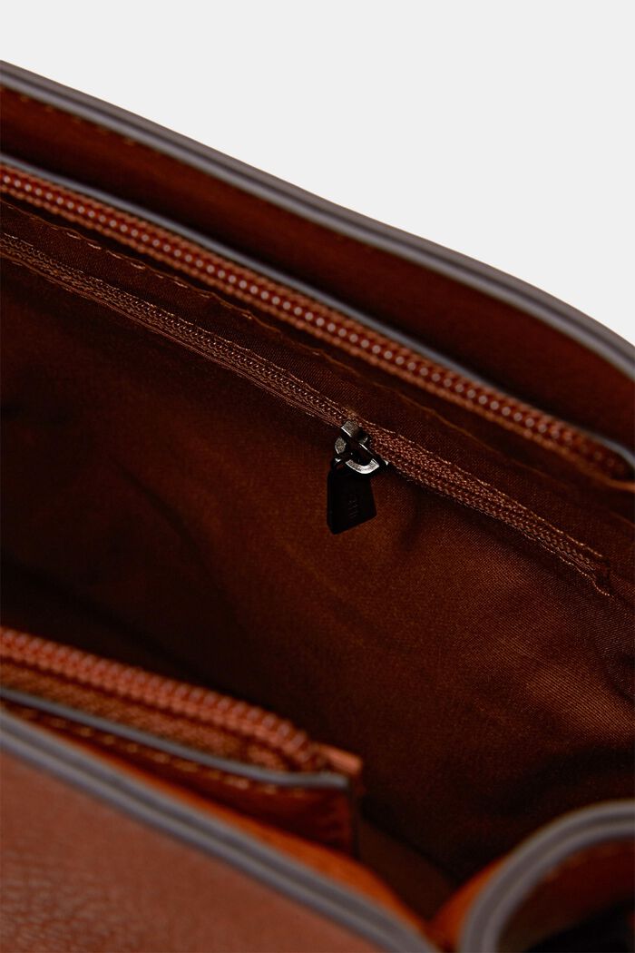 Faux leather hobo bag, RUST BROWN, detail image number 3