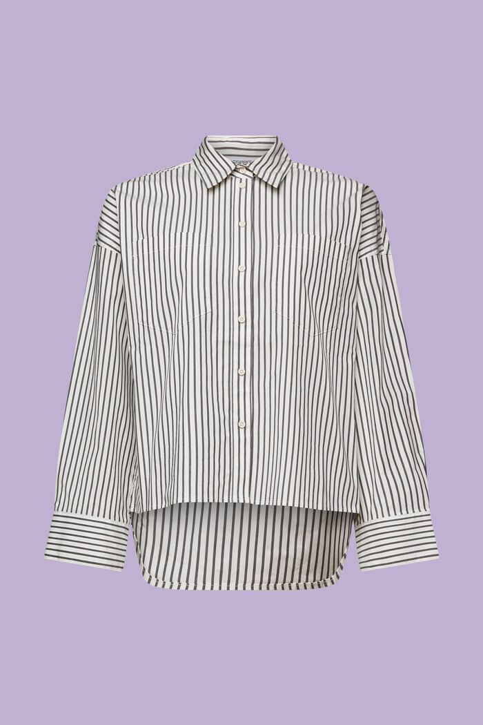 Striped Button-Down Shirt, BLACK, detail image number 6