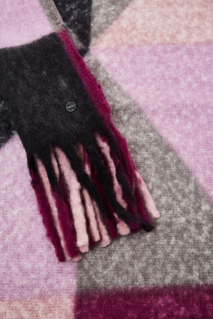 Multi-coloured patterned scarf, ANTHRACITE, detail image number 1