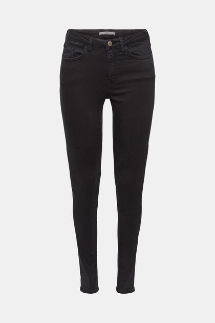 Skinny fit stretch trousers, BLACK, overview