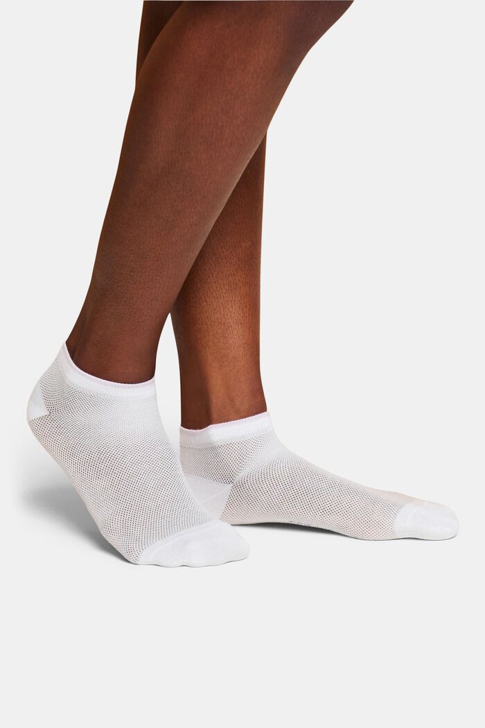 2-pack mesh sneaker socks, organic cotton, WHITE, detail image number 1