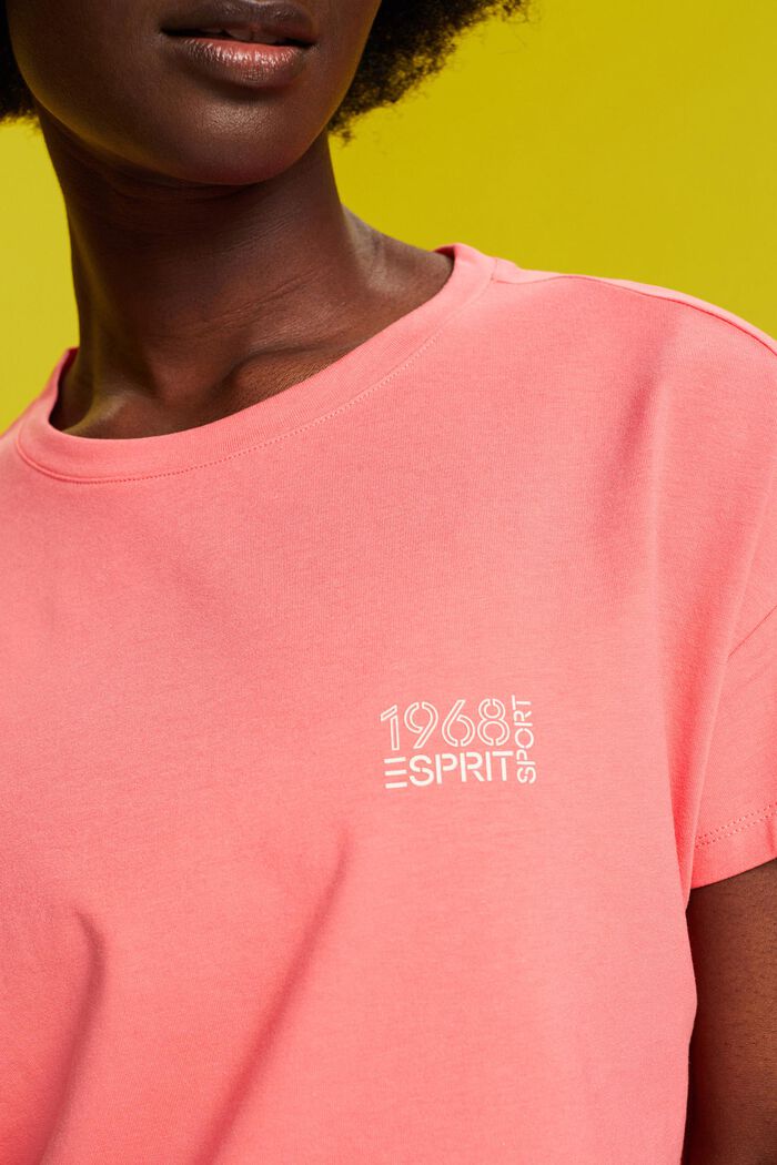 T-shirt with logo print, CORAL, detail image number 2