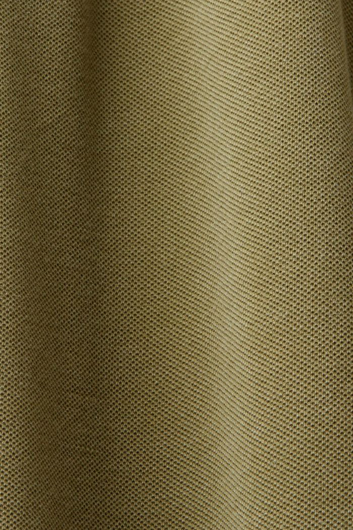 Stone-washed cotton pique polo shirt, OLIVE, detail image number 4