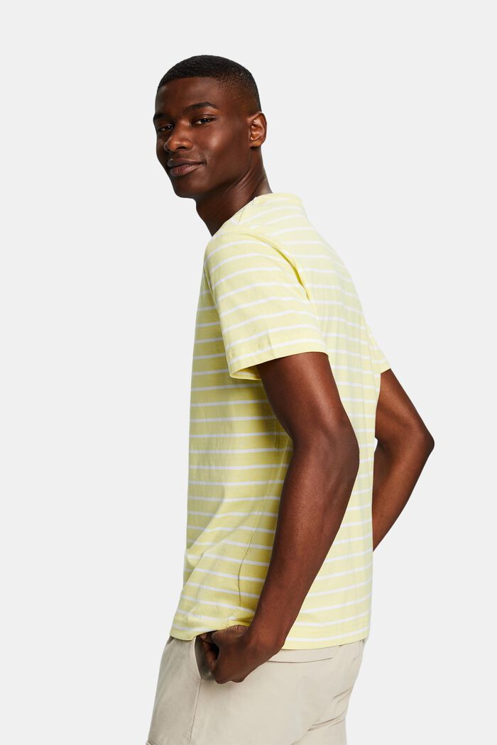 Striped Cotton Jersey T-Shirt, LIME YELLOW, detail image number 2