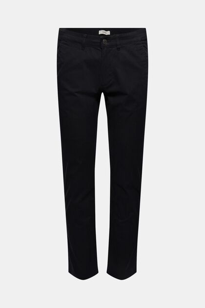 Stretch chinos, organic cotton, BLACK, overview