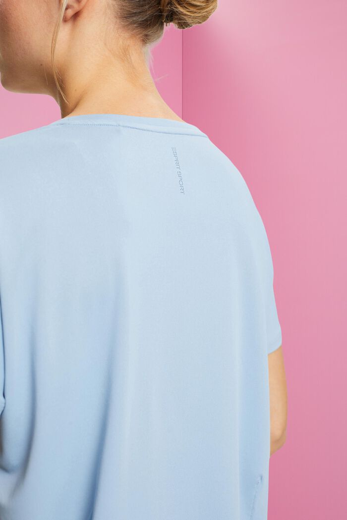 Active v-neck t-shirt with E-DRY, PASTEL BLUE, detail image number 2