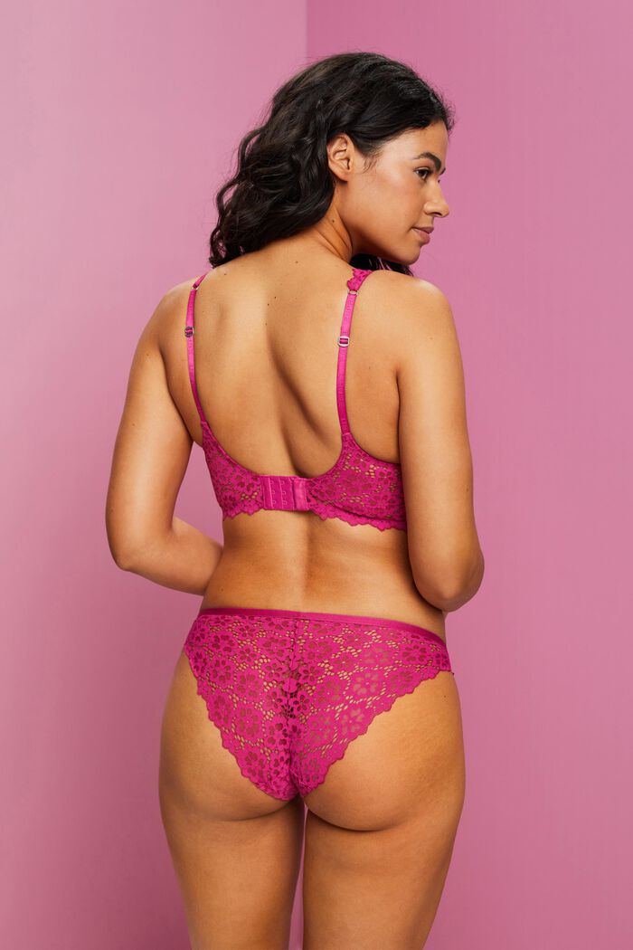 Floral Lace Bralette, PINK FUCHSIA, detail image number 2