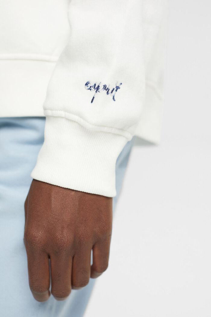Sweatshirt with embroidered sleeve logo, OFF WHITE, detail image number 2