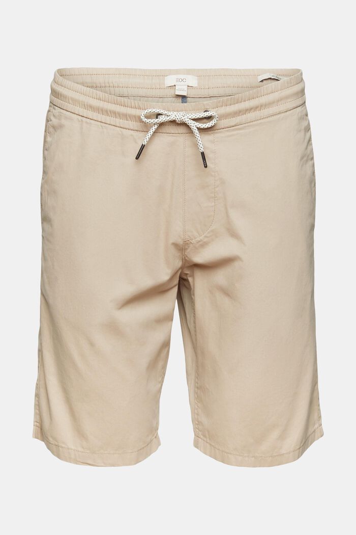 Shorts with an elasticated waistband, 100% cotton, LIGHT BEIGE, detail image number 2