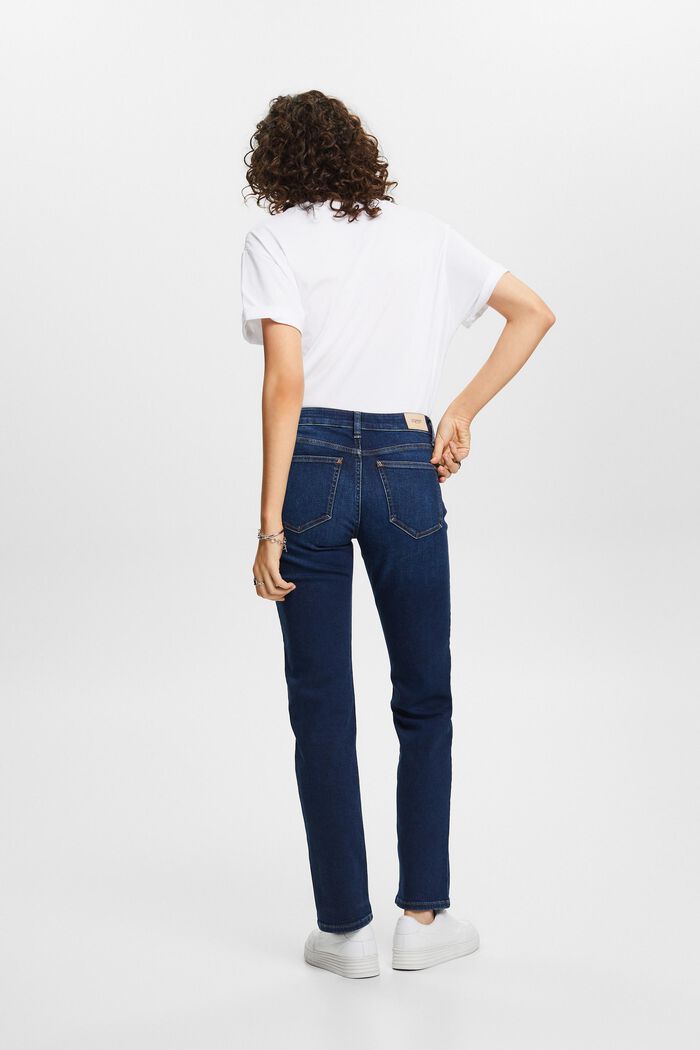 Straight leg stretch jeans, cotton blend, BLUE DARK WASHED, detail image number 3