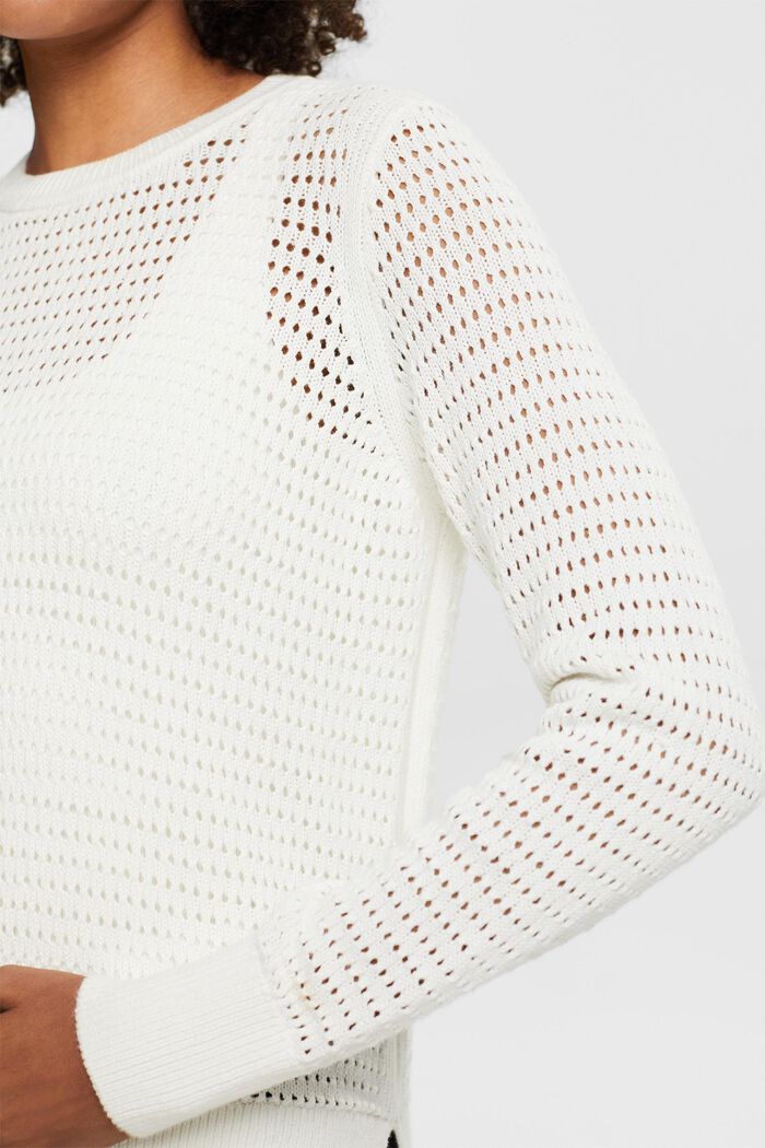 Mesh Sweater, OFF WHITE, detail image number 3