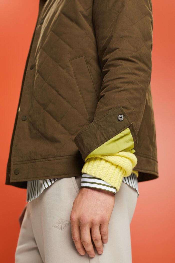 Quilted Shacket, KHAKI GREEN, detail image number 2