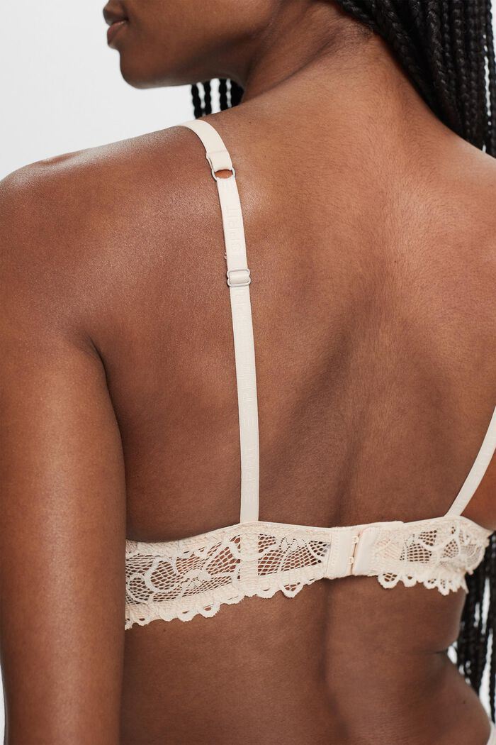 Padded Push-Up Lace Bra, SAND, detail image number 1