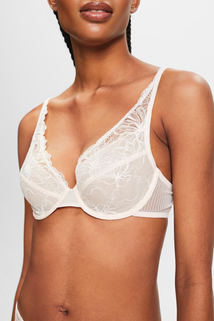 Lace Underwire Bra, LIGHT ROSE, detail image number 3