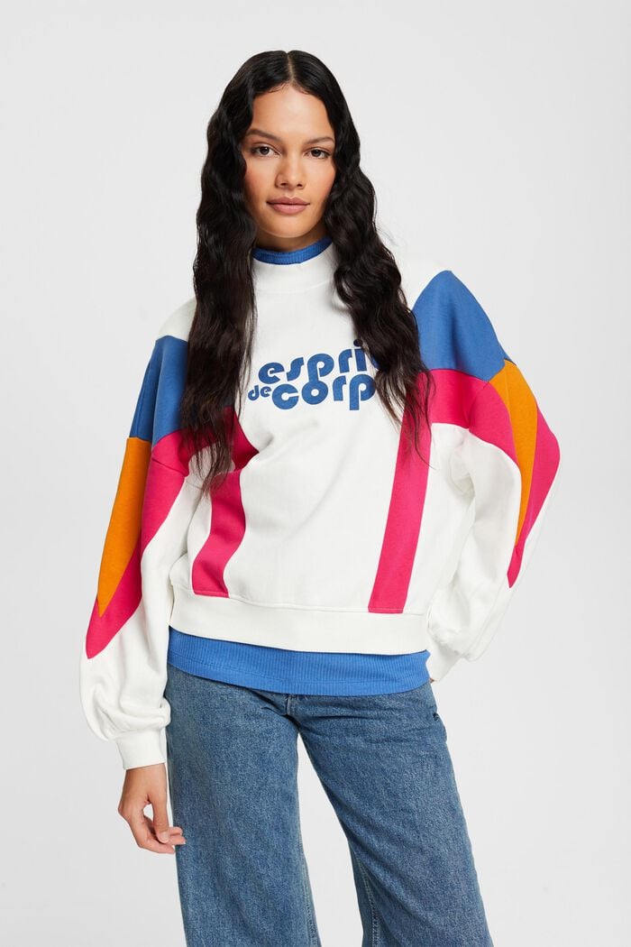 Colour block sweatshirt with logo print
