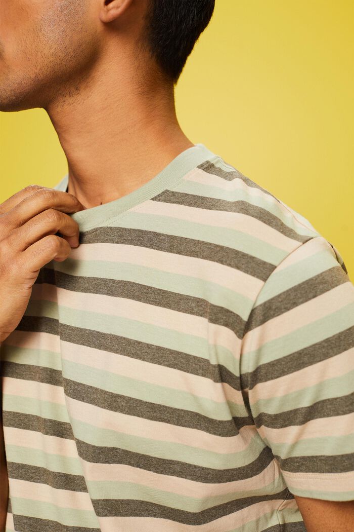 Striped Cotton Jersey T-Shirt, LIGHT GREEN, detail image number 2
