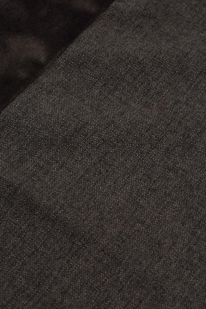 Material mix cushion cover with micro-velvet, DARK GREY, detail image number 2