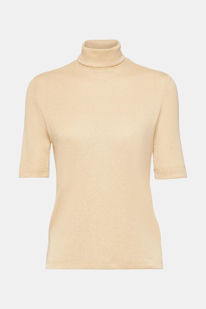 Roll neck t-shirt with glitter effect, GOLD, detail image number 5