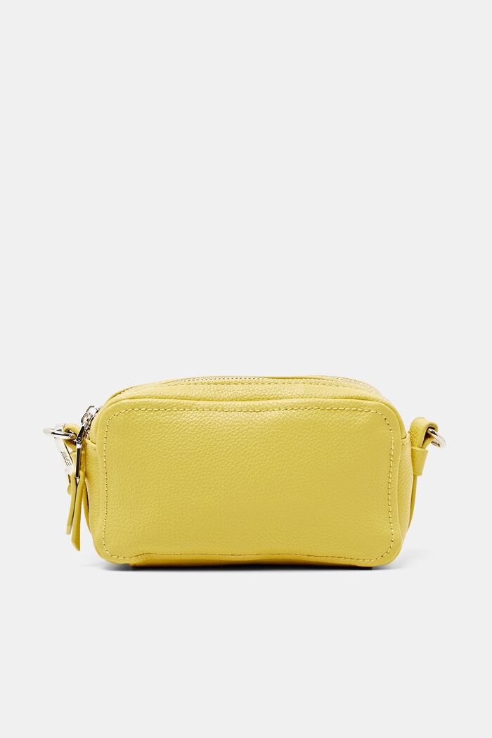 Small faux leather shoulder bag, YELLOW, detail image number 0