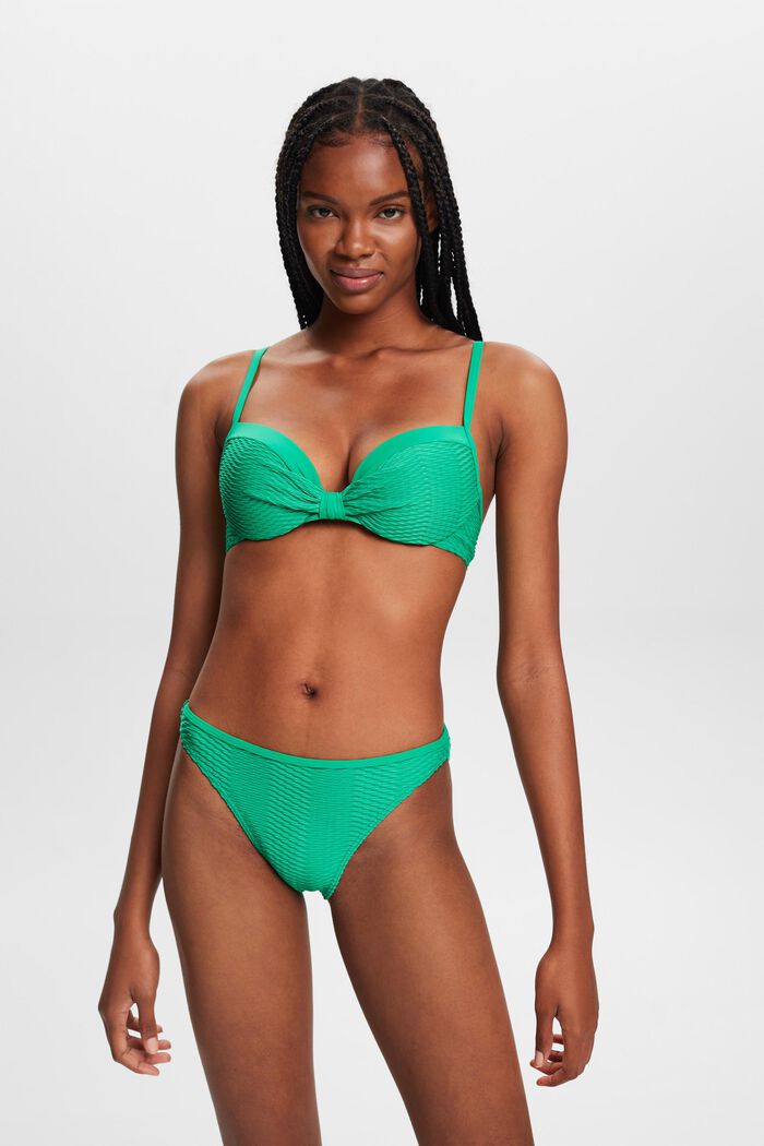 ESPRIT - Recycled: padded bikini top with a texture at our online shop