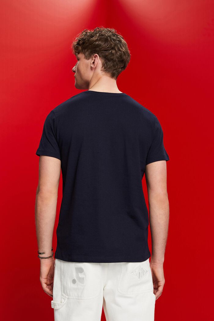Jersey T-shirt, cotton-linen blend, NAVY, detail image number 3