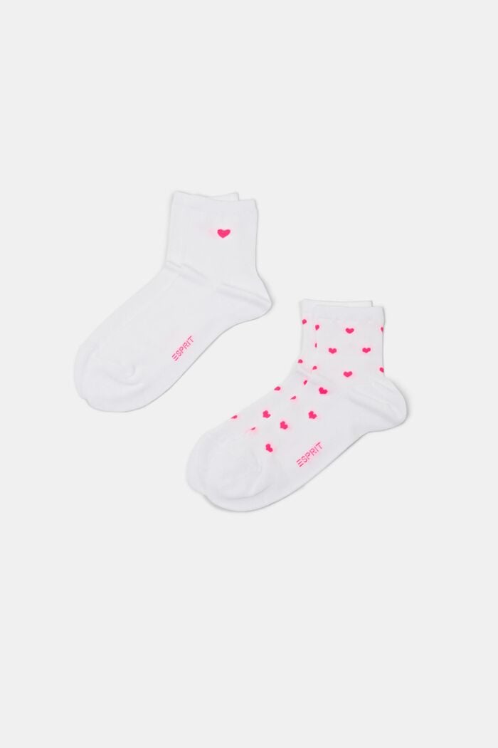 2-Pack Heart Socks, OFF WHITE, detail image number 0