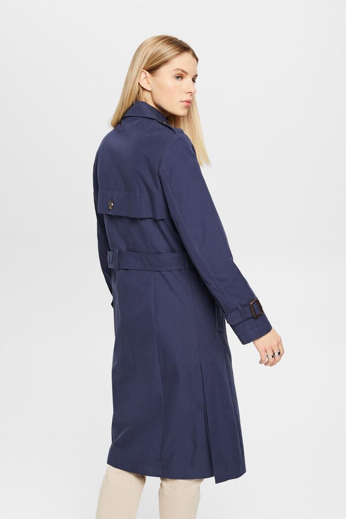 Double-breasted trench coat with belt, NAVY, detail image number 3