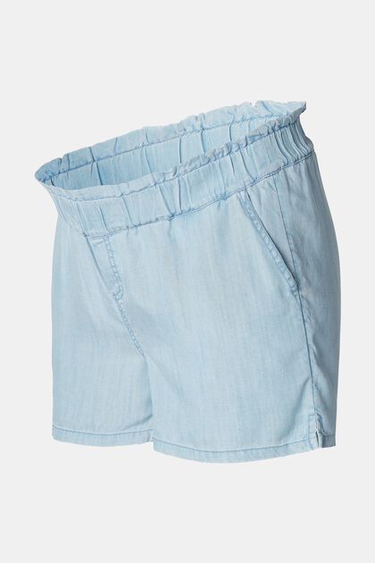 Shorts with elasticated under-the-bump waistband