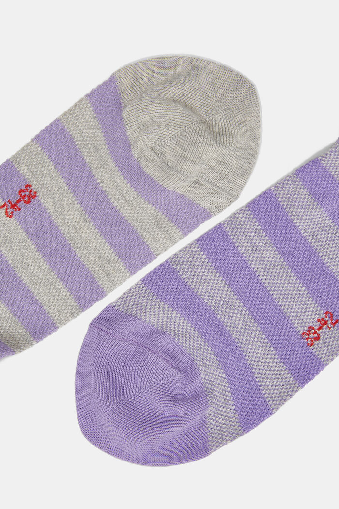 Two pack of trainer socks made of cotton mesh, PURPLE, detail image number 1