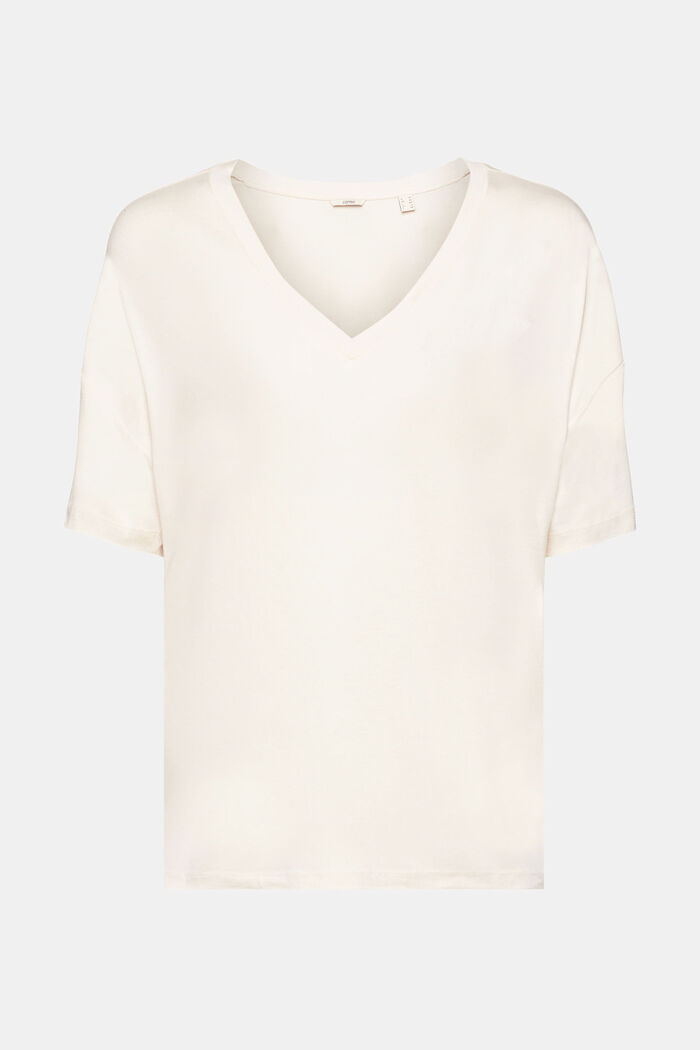 V-neck pyjama top of LENZING™ and ECOVERO™ viscose, ICE, detail image number 5