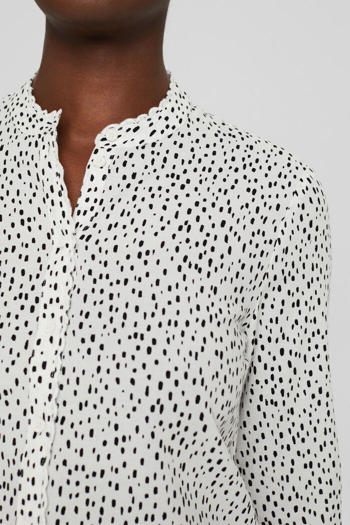 Patterned blouse with embroidery, OFF WHITE, detail image number 0